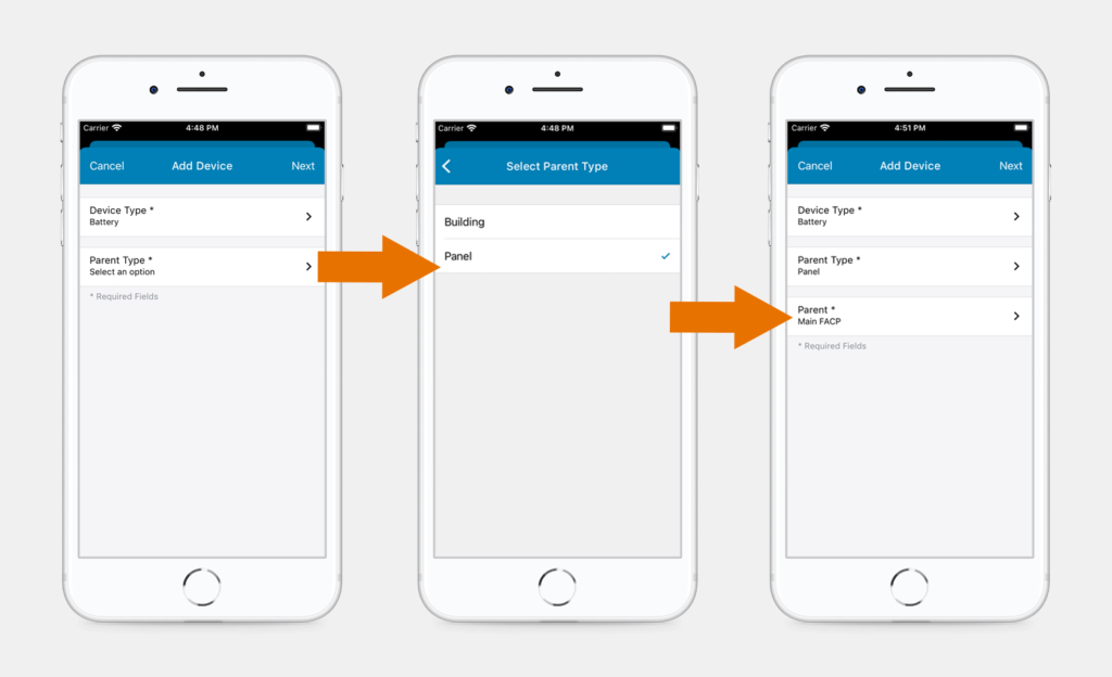 Set the Parent Type and Device