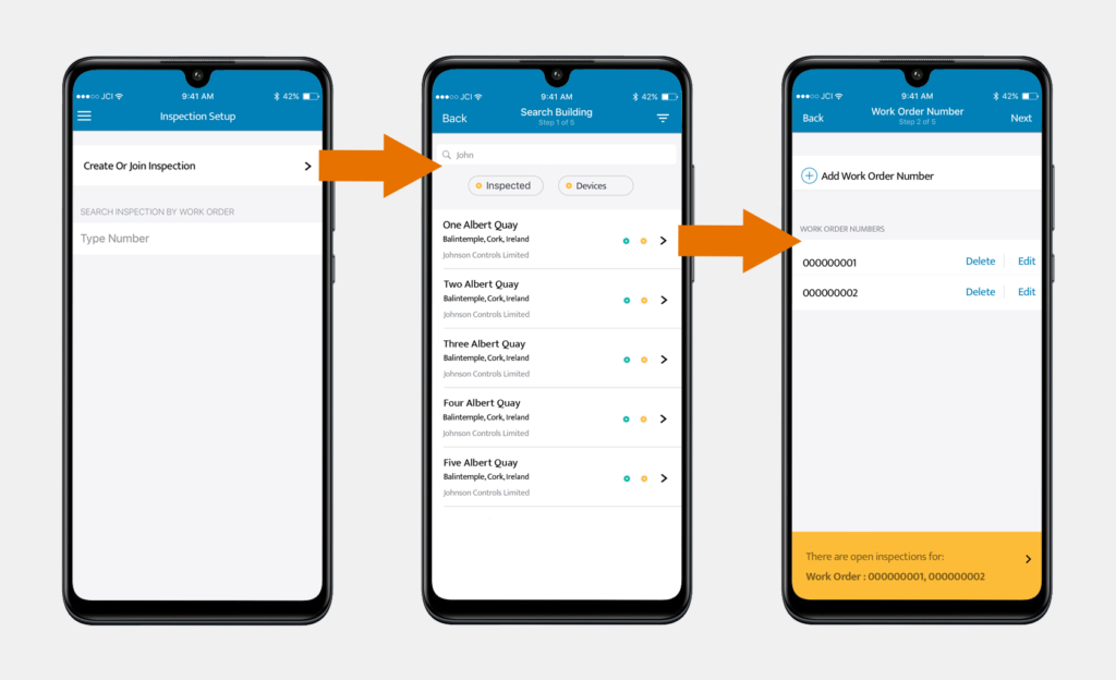 Create an inspection on Android Step 1