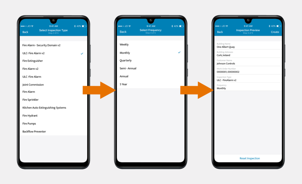 Create an Inspection on Android Step 2