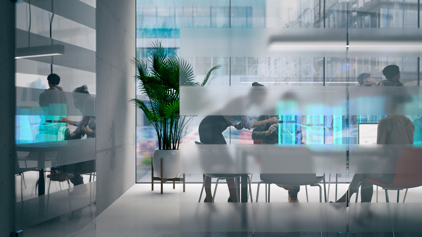 team working in a meeting room