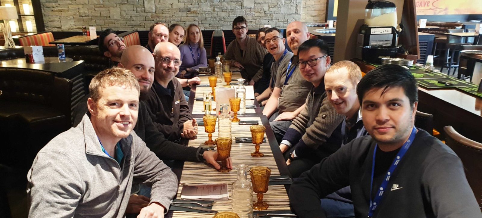 team at dinner
