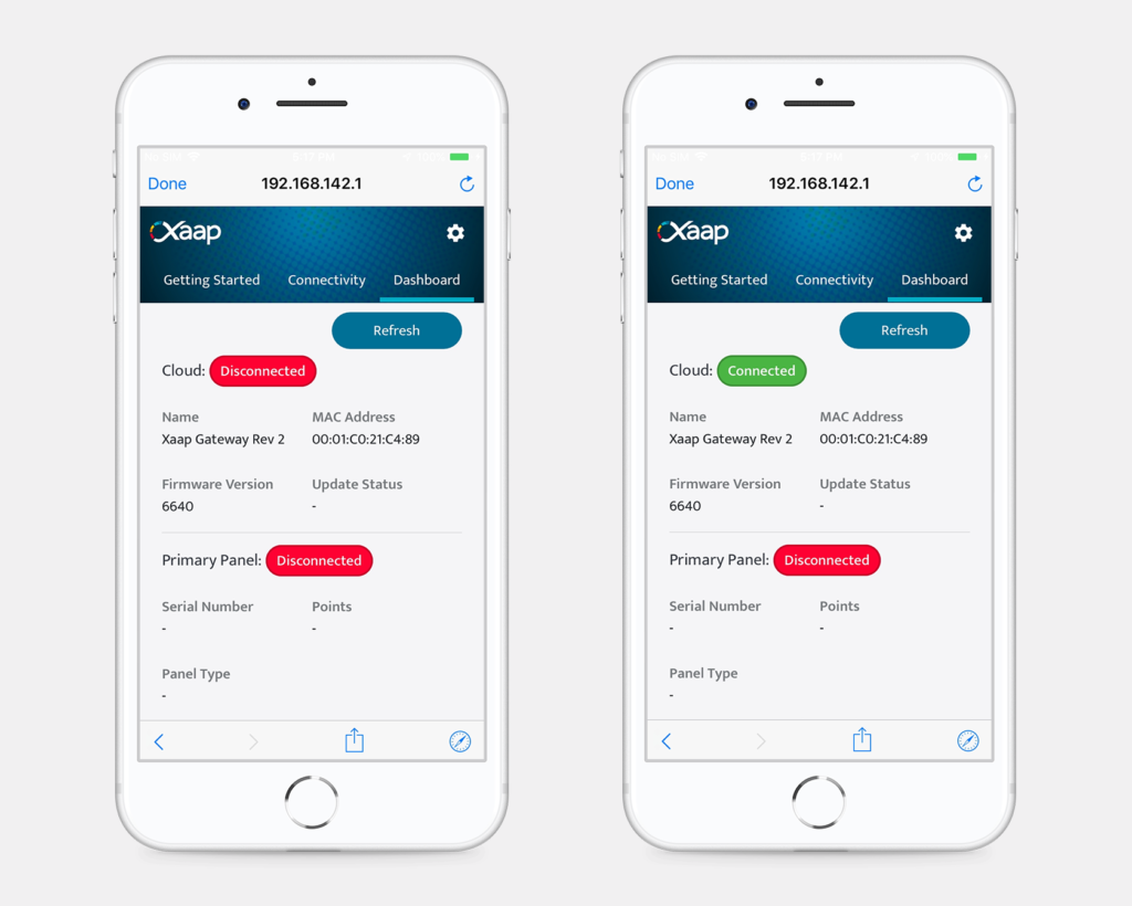 The Xaap gateway dashboard