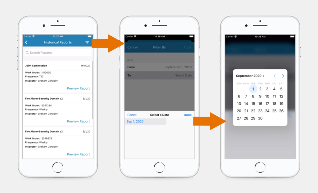 Filter reports by date range